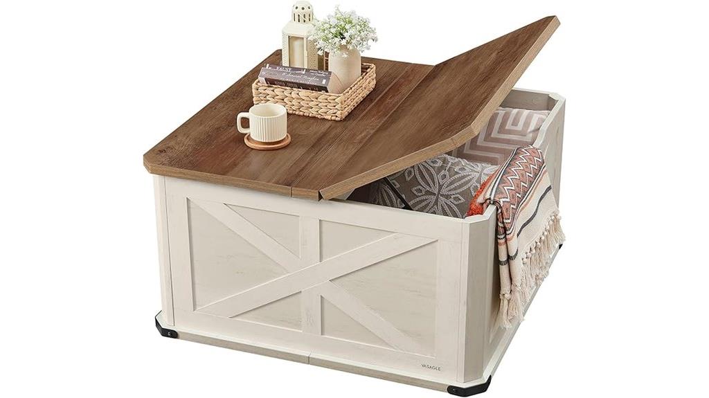 farmhouse style coffee table storage