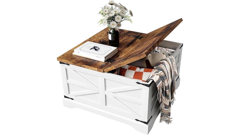farmhouse table with storage