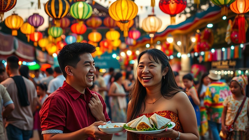 festive atmosphere and activities