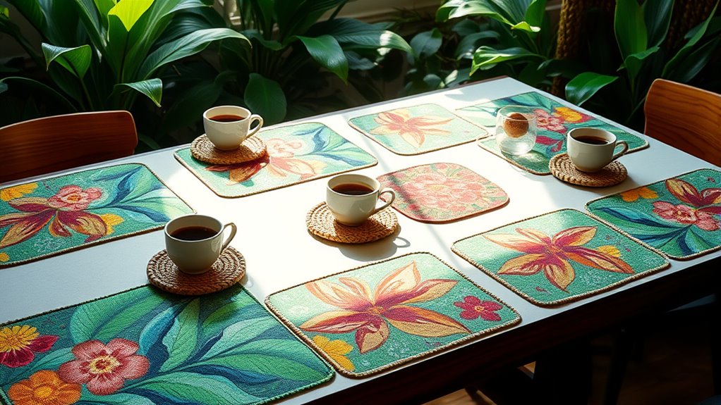 filipina travel themed coffee placemats