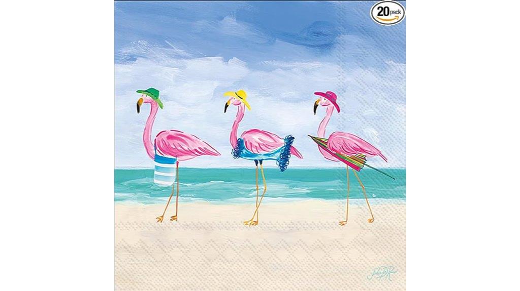flamingo themed cocktail napkins