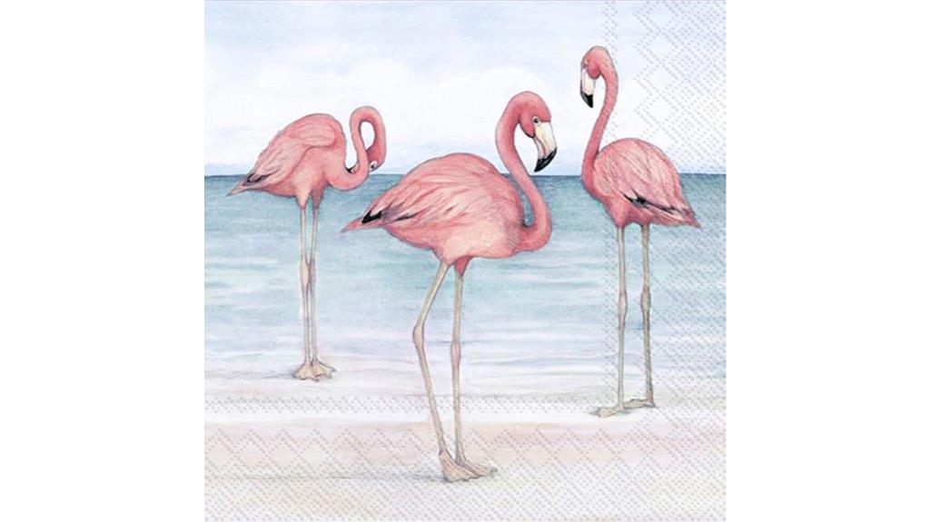 flamingo themed paper napkins