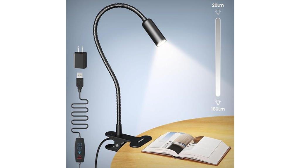 flexible clip on reading lamp