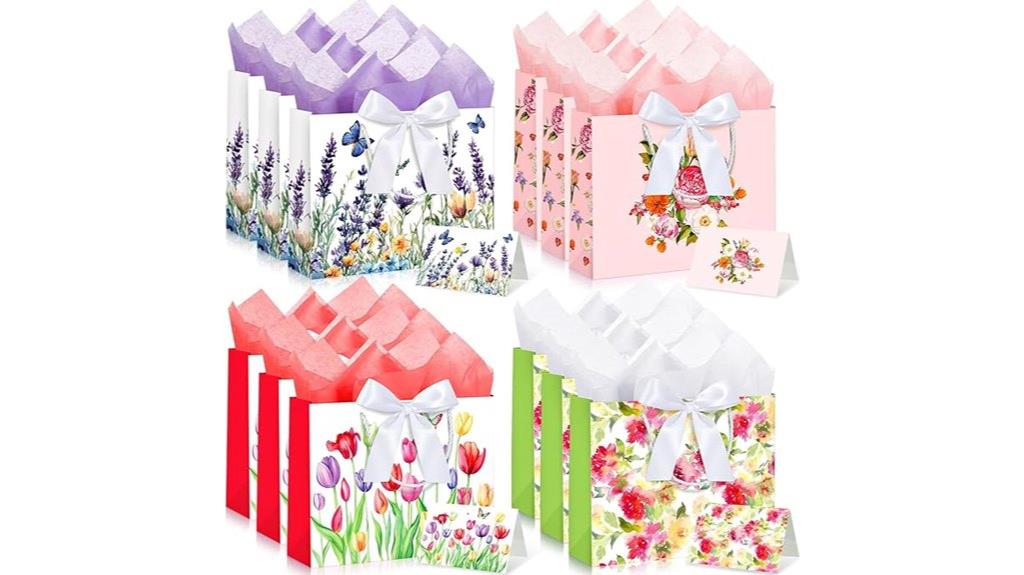 floral gift bags set