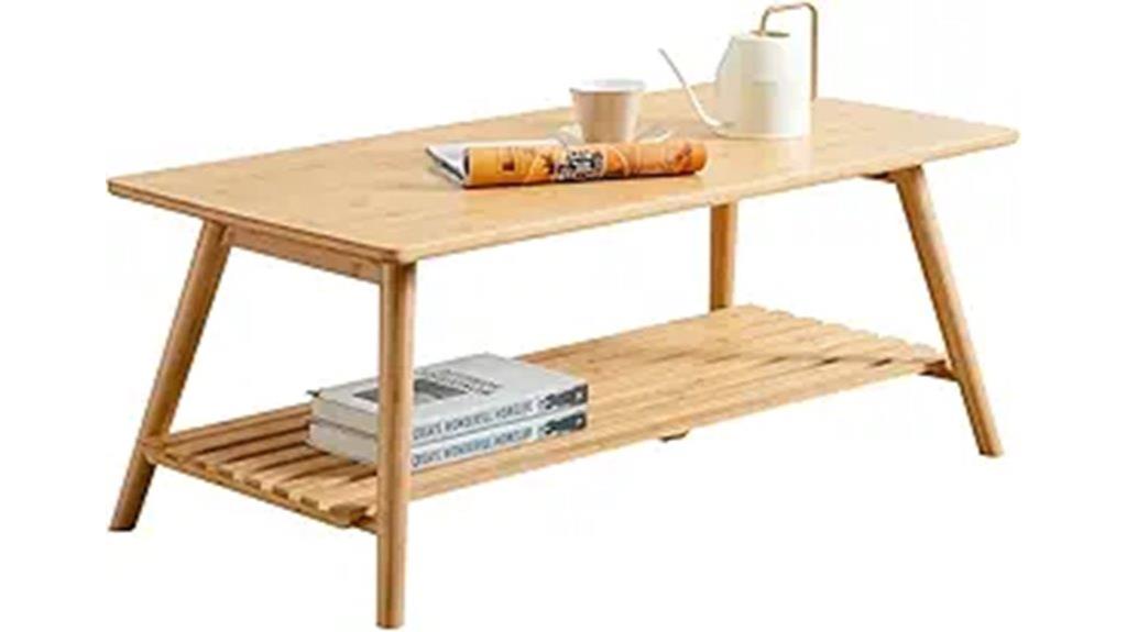 foldable bamboo coffee table