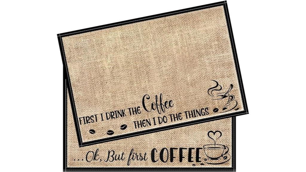 funny coffee bar mats
