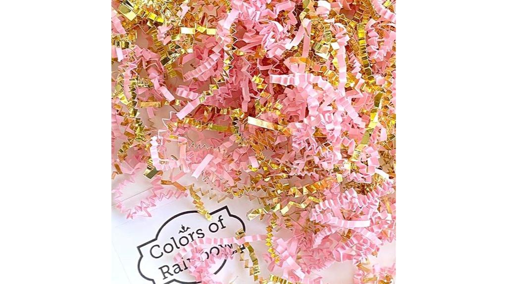 gold and pink shred