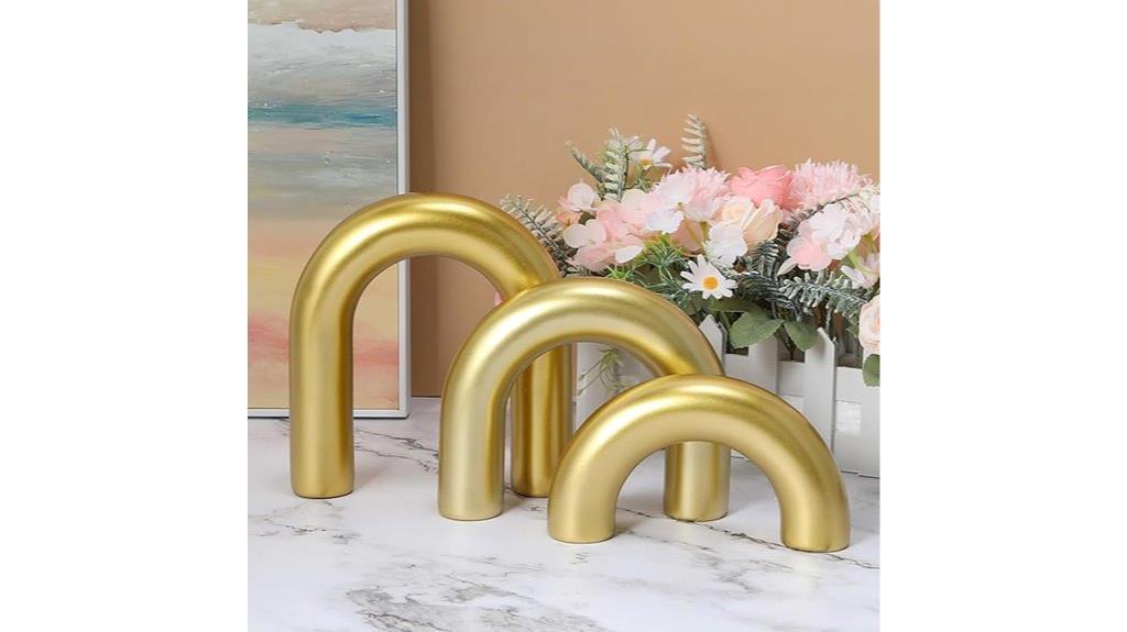 gold arch decorative statues