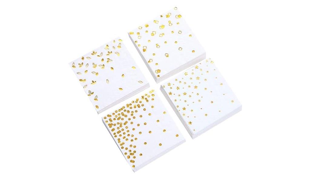 gold disposable cocktail napkins