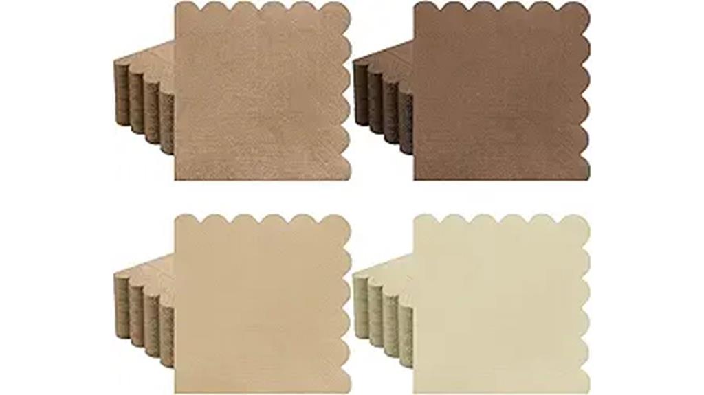 gradient scalloped cocktail napkins