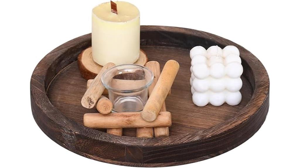 handcrafted round farmhouse tray