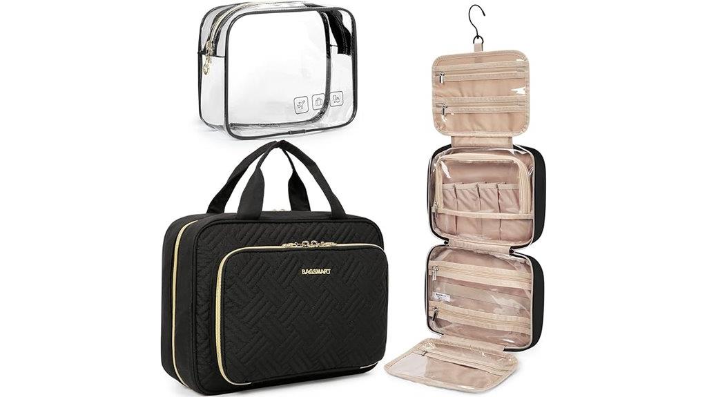 hanging travel makeup organizer