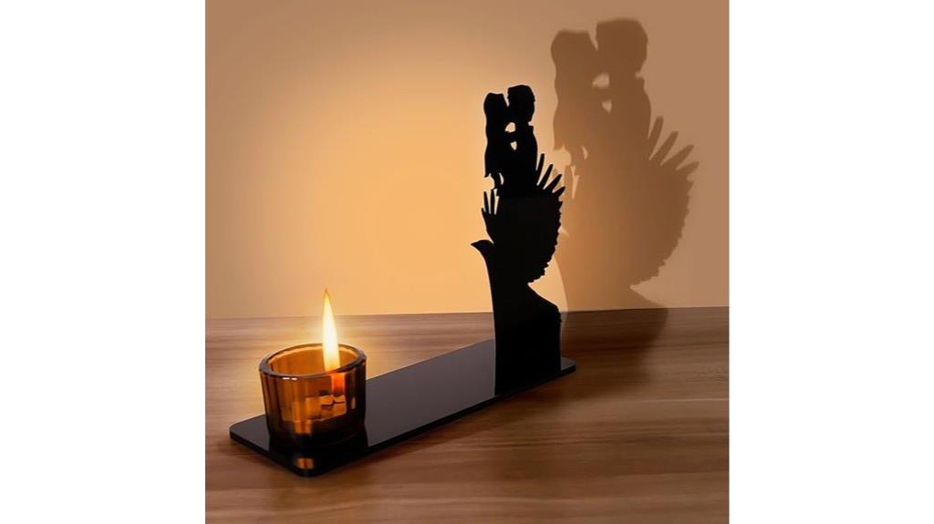 kissing couple candle projection