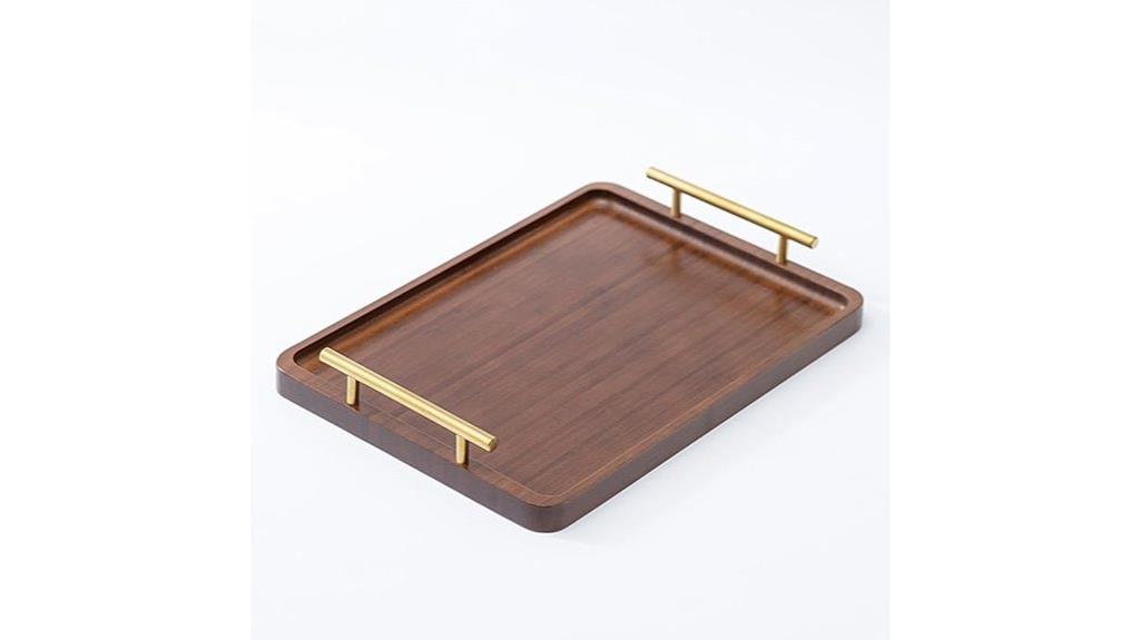 large serving tray gold handles