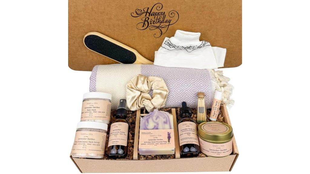 lavender themed birthday gift basket
