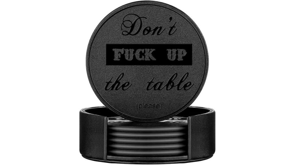 leather coasters with holder