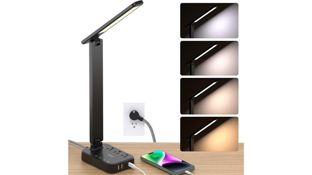 led lamp with charging ports