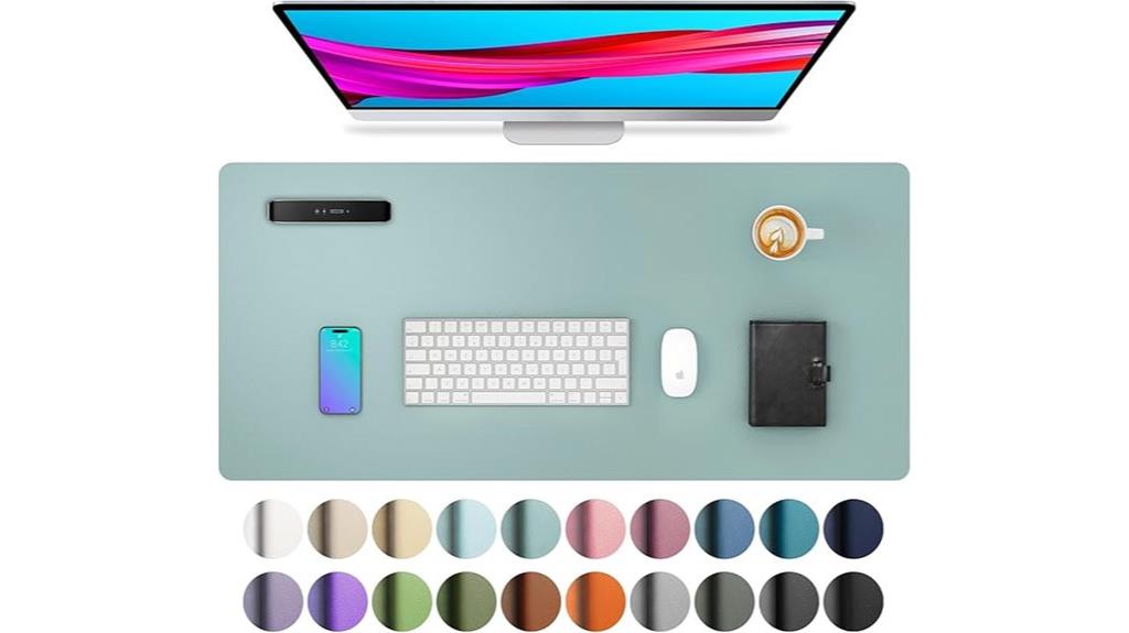 light blue desk protector