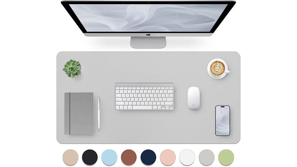 light grey desk mat