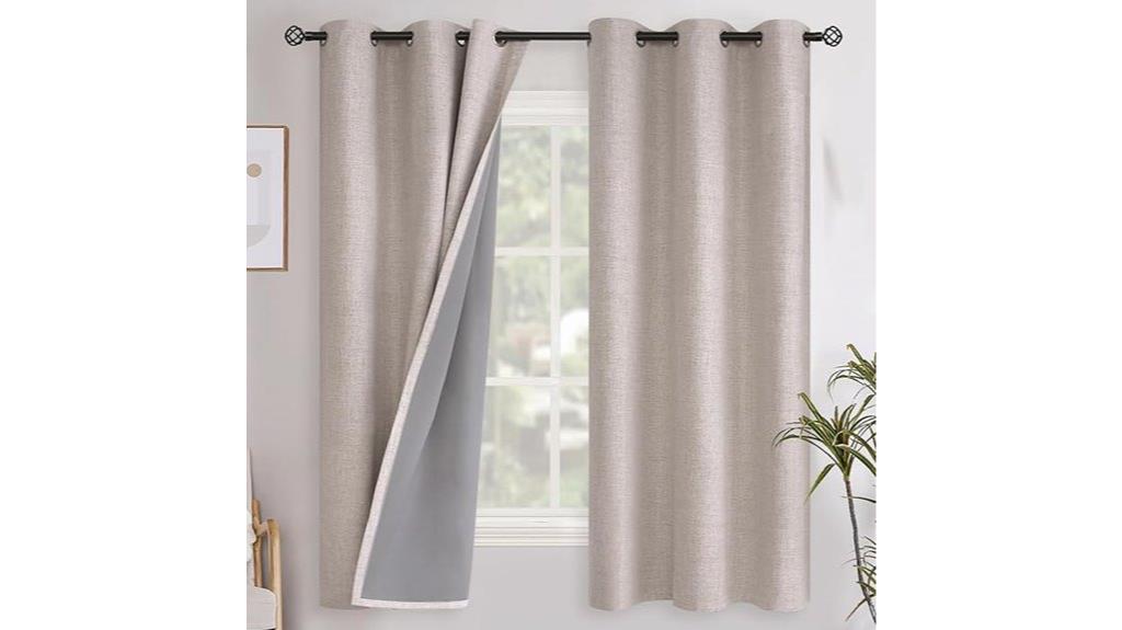 linen blackout curtains set