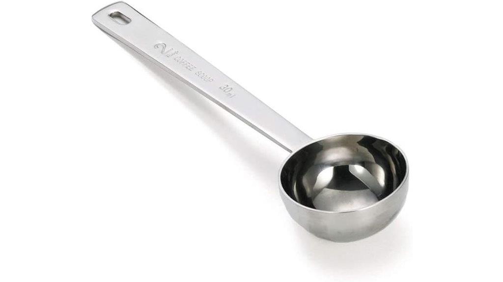 long handled stainless steel scoop