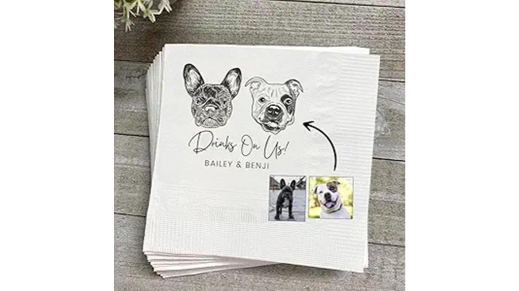 luxury pet wedding napkins