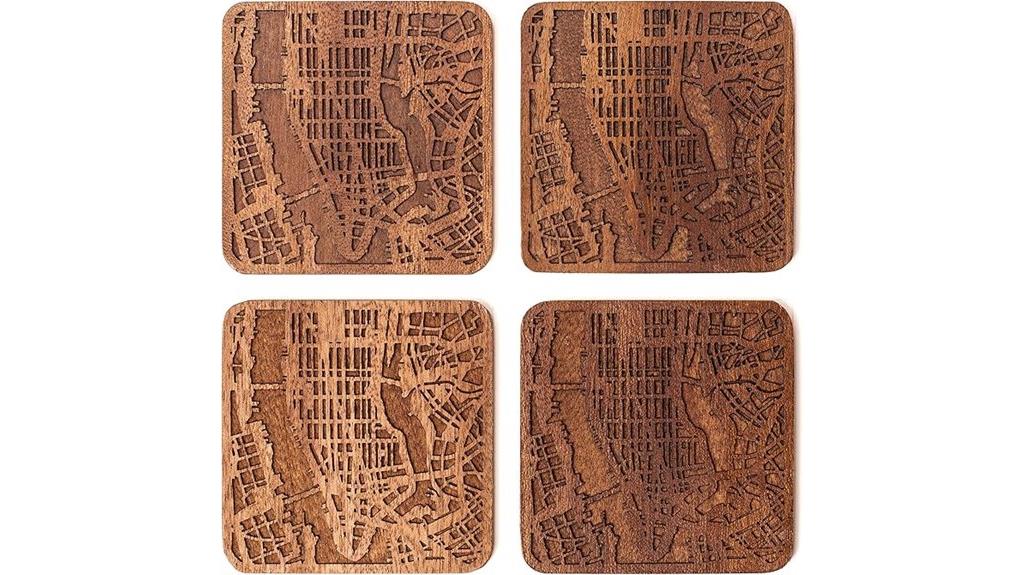 manhattan map coaster set
