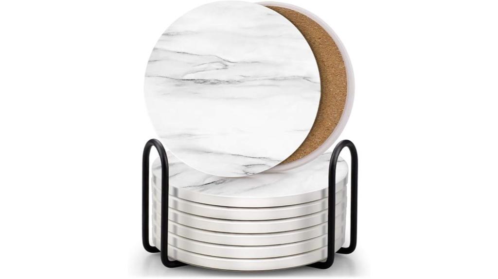 marble ceramic coasters set