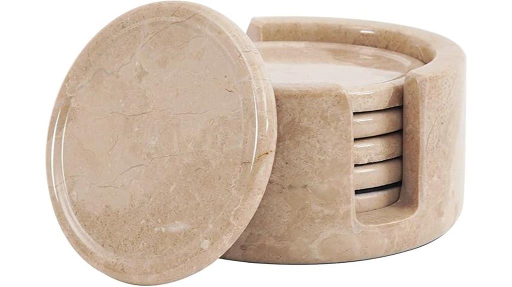 marble coasters with holder