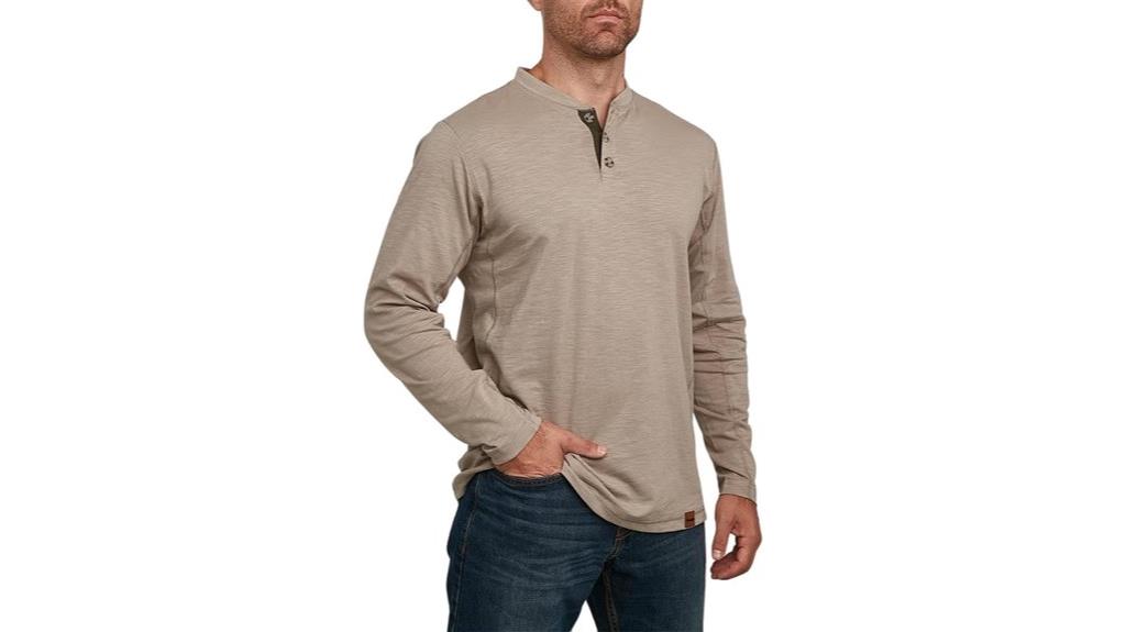 men s flex long sleeve henley