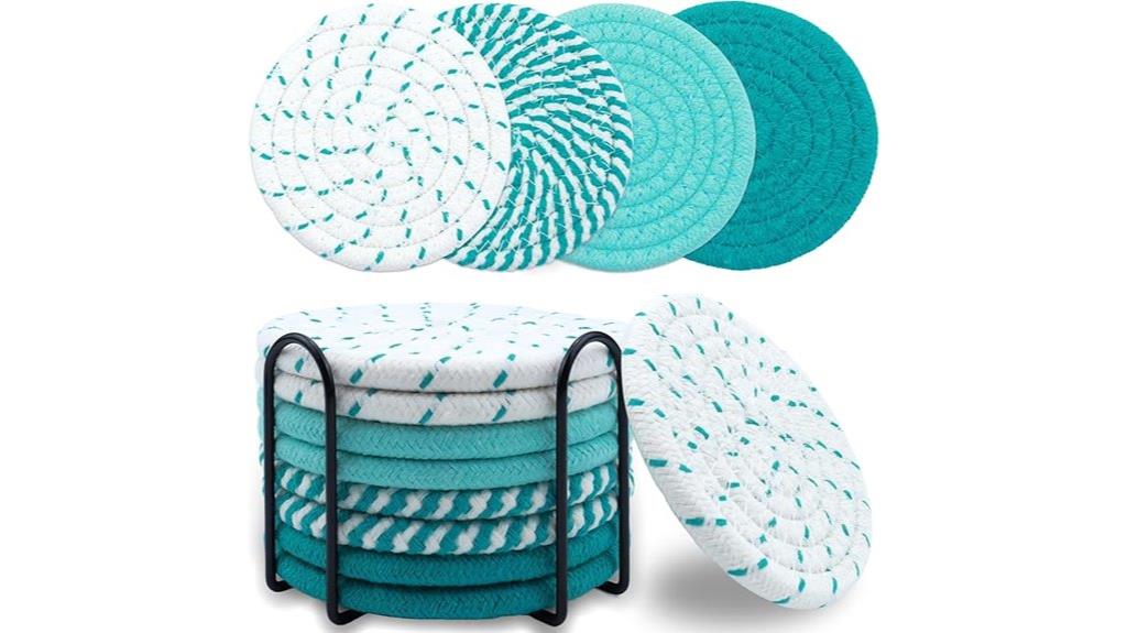 minimalist cotton drink coasters