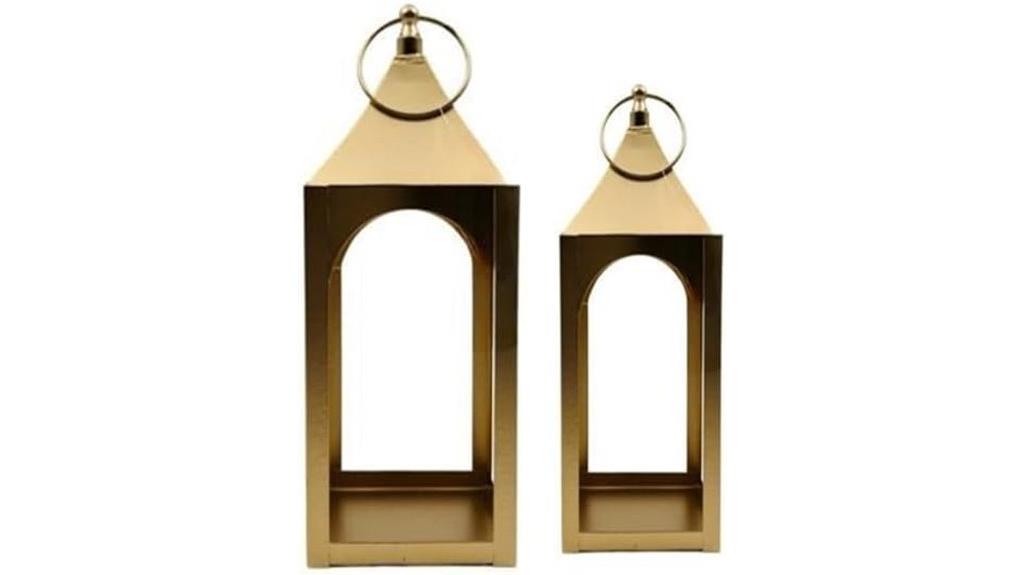 modern metal lantern set