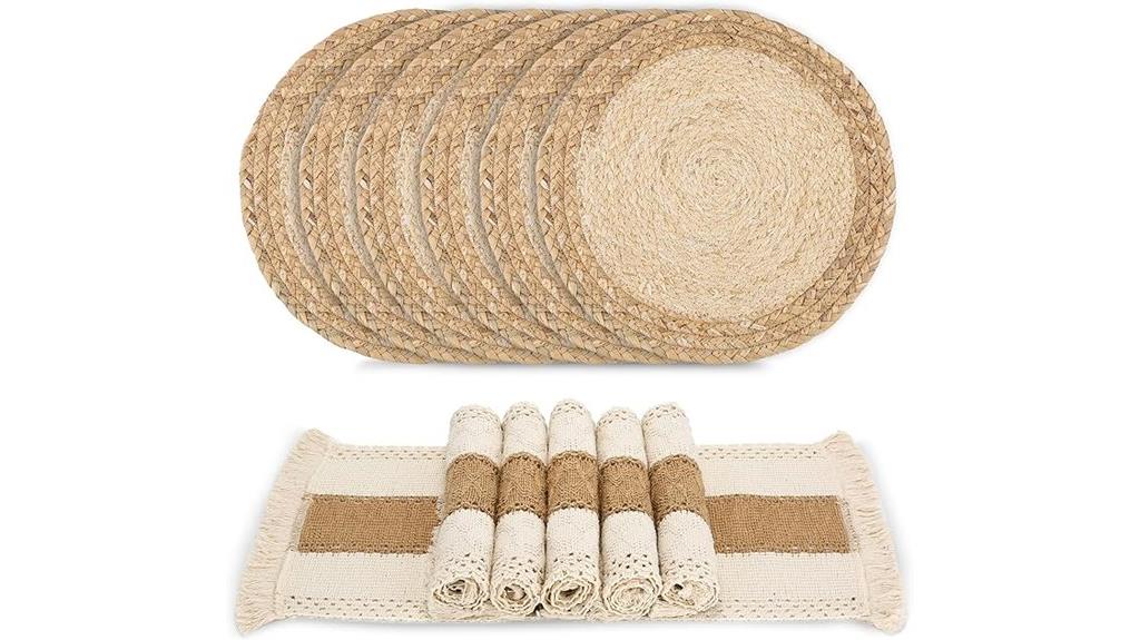 natural cotton burlap placemats