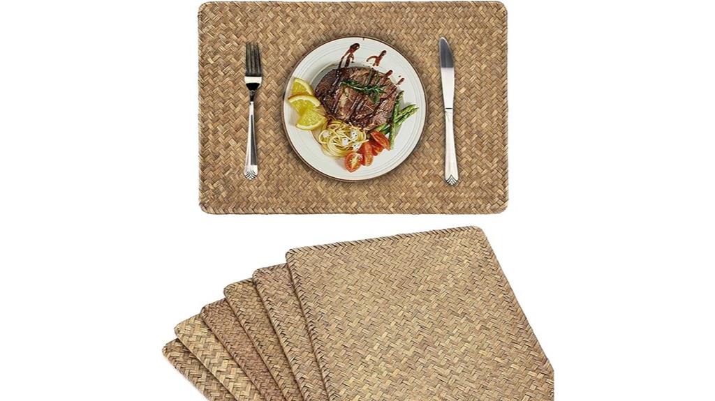natural seagrass placemats set