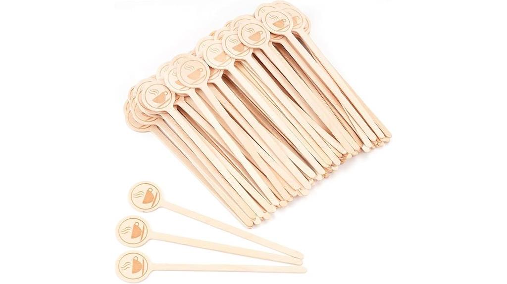 natural wooden coffee stirrers