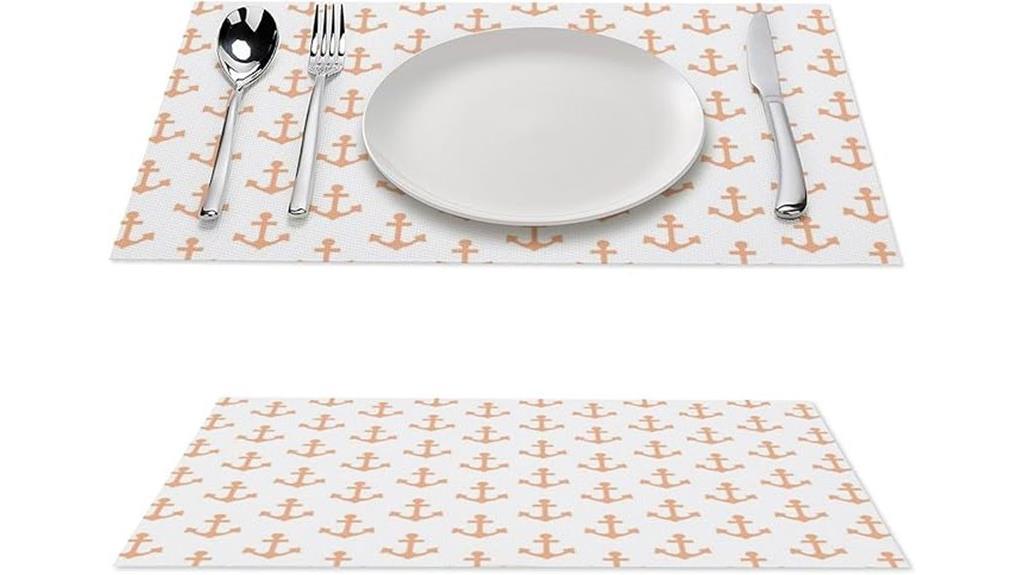 nautical themed peach orange placemats