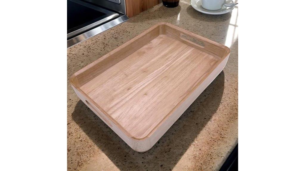 nesting rubberwood serving trays