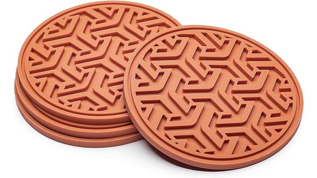 no slip silicone coaster set