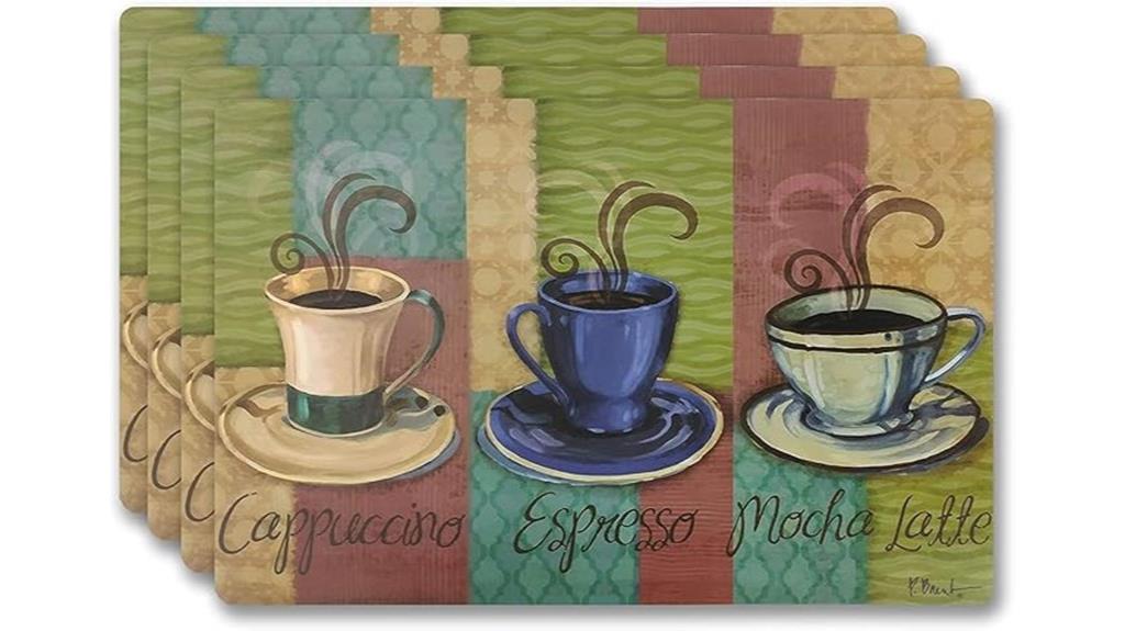 non slip vinyl placemats set