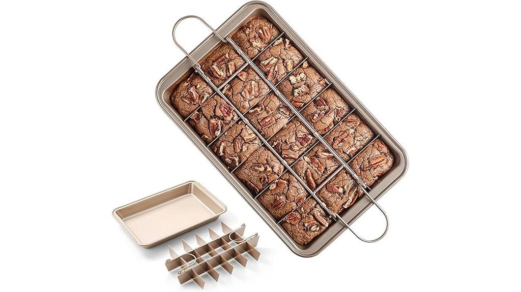 non stick divided brownie pan
