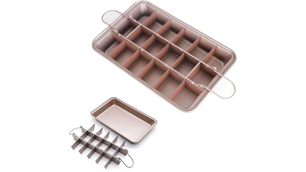 non stick divider brownie pan