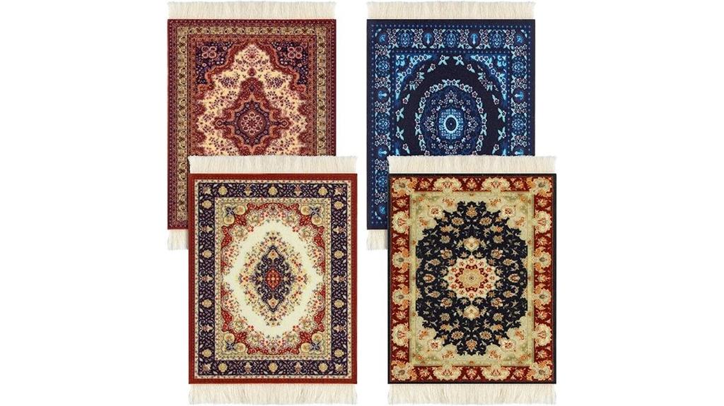 oriental design fabric coasters