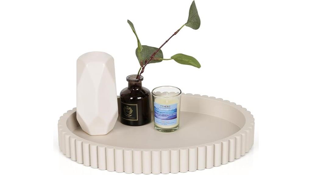 oval concrete coffee tray