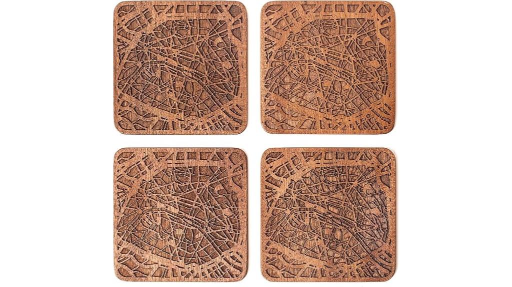 paris map coaster set