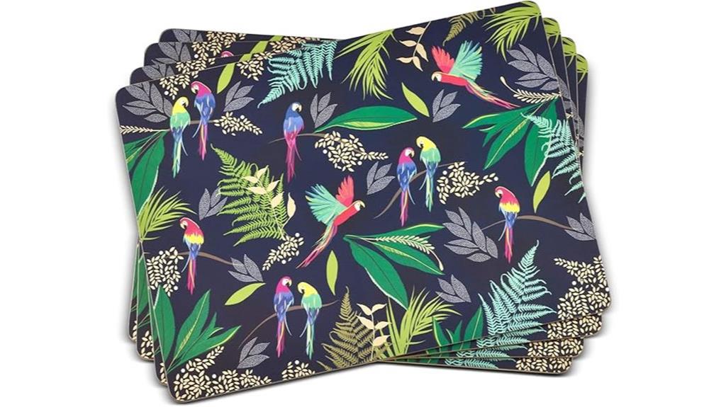 parrot themed placemat set