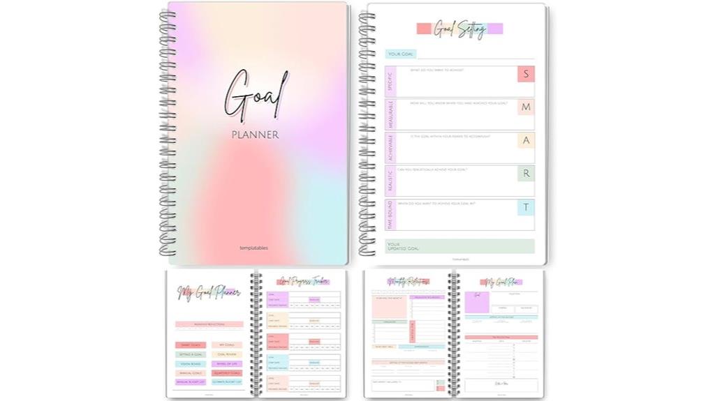 pastel rainbow goal planner