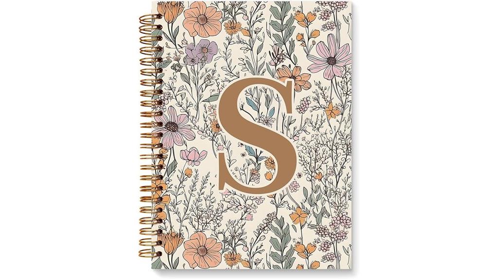 personalized floral notebook s