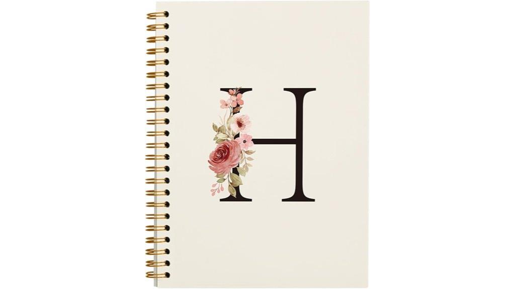 personalized initial h notebook