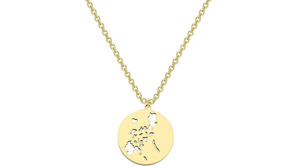 philippine islands map necklace