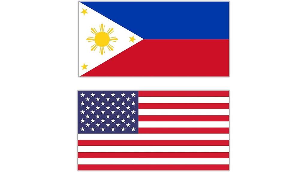 philippines american flags stickers